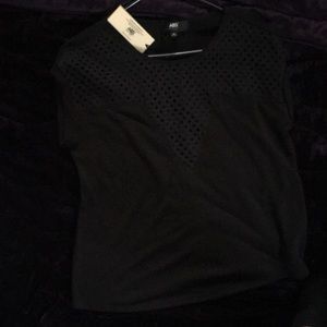 ABS by Allen Schwartz short sleeve top, black
